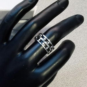 Sterling silver wide band ring - size 7